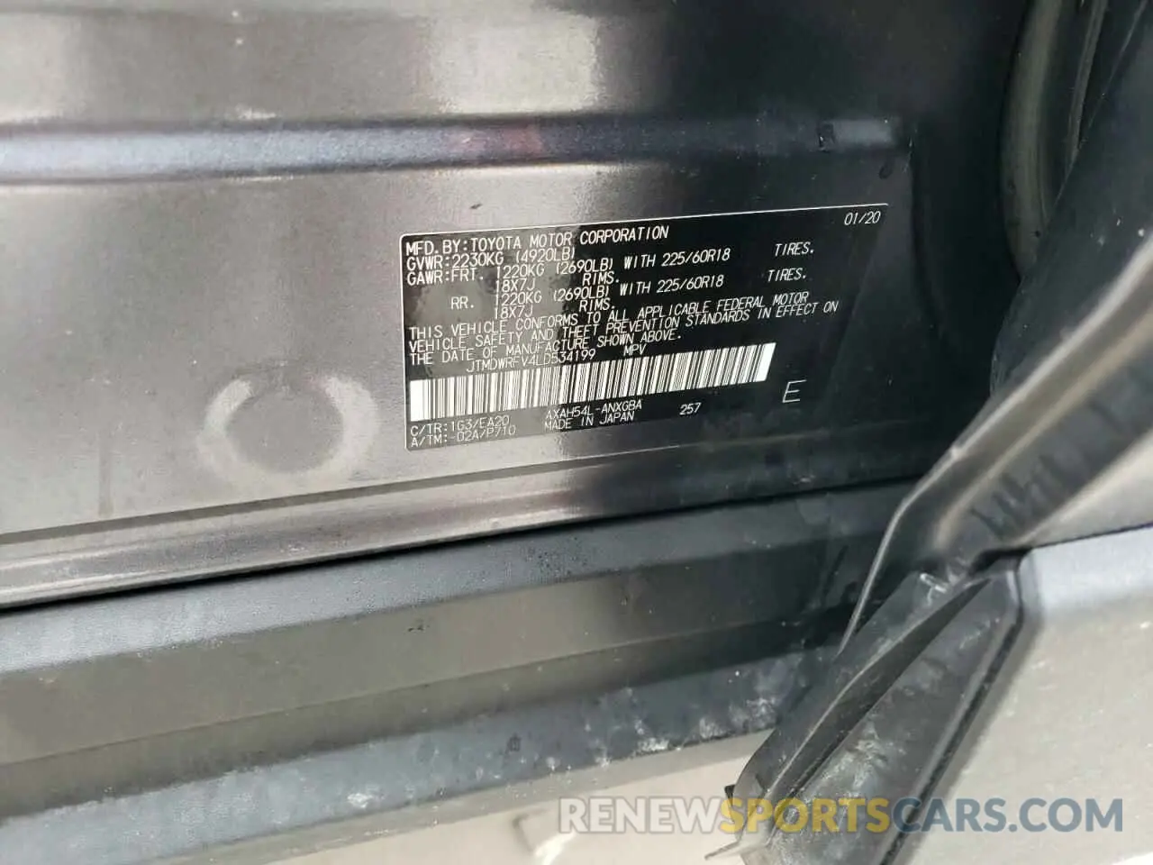 13 Photograph of a damaged car JTMDWRFV4LD534199 TOYOTA RAV4 2020