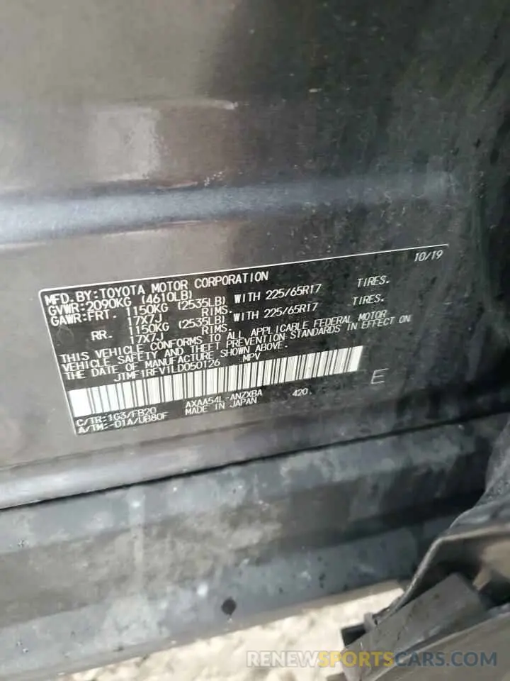 14 Photograph of a damaged car JTMF1RFV1LD050126 TOYOTA RAV4 2020