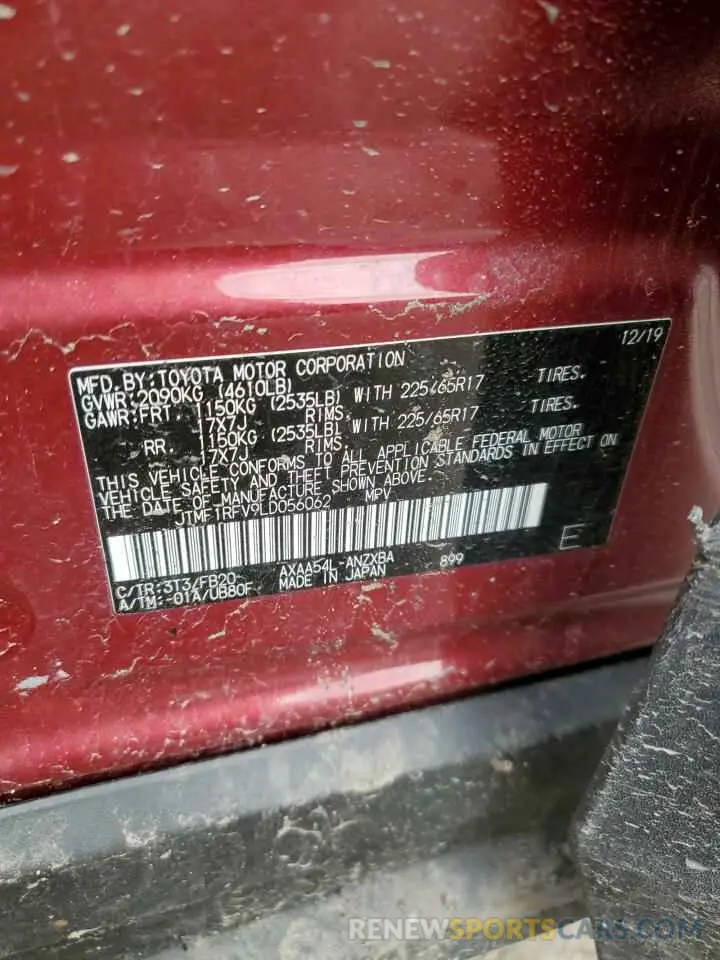 13 Photograph of a damaged car JTMF1RFV9LD056062 TOYOTA RAV4 2020