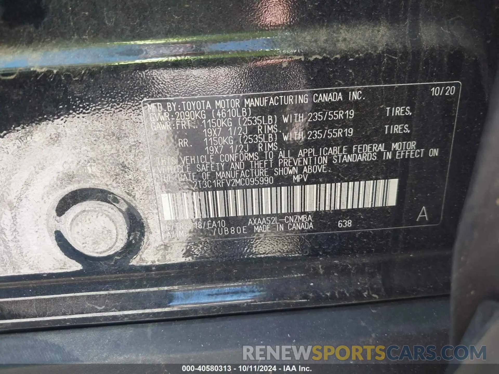 9 Photograph of a damaged car 2T3C1RFV2MC095990 TOYOTA RAV4 2021