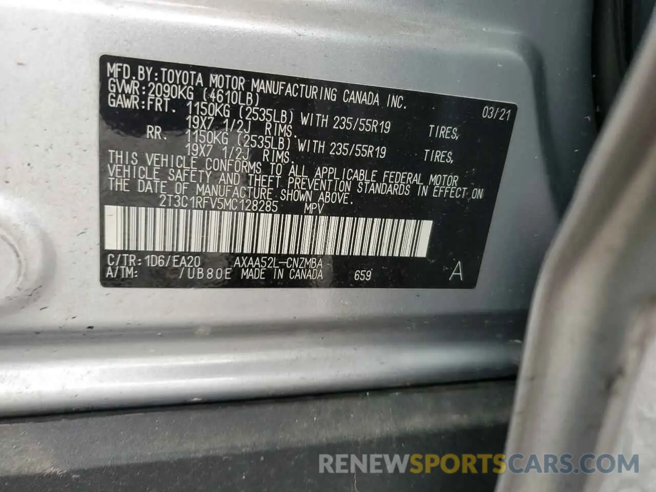 15 Photograph of a damaged car 2T3C1RFV5MC128285 TOYOTA RAV4 2021