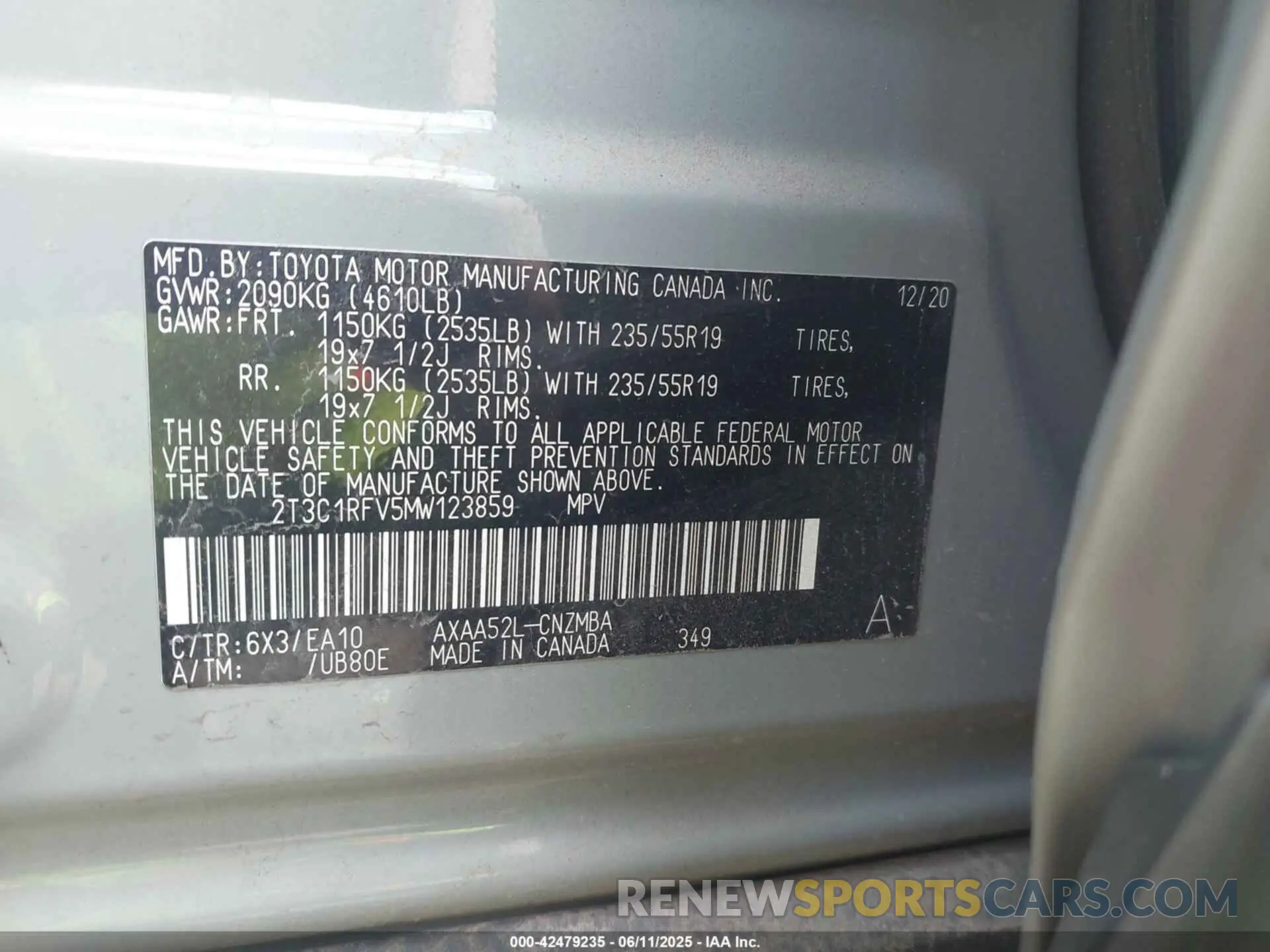9 Photograph of a damaged car 2T3C1RFV5MW123859 TOYOTA RAV4 2021