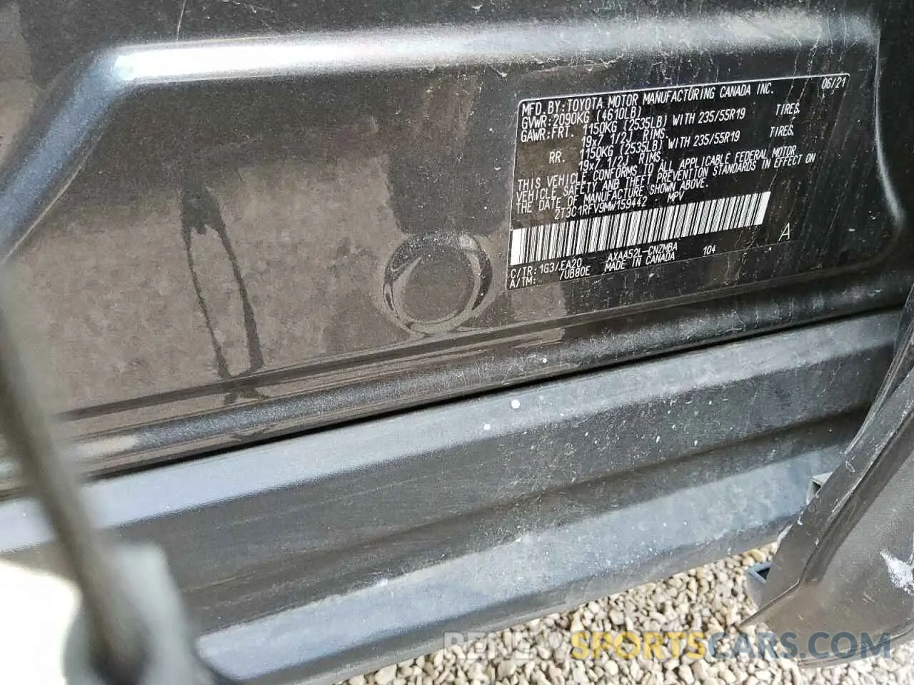 13 Photograph of a damaged car 2T3C1RFV9MW159442 TOYOTA RAV4 2021