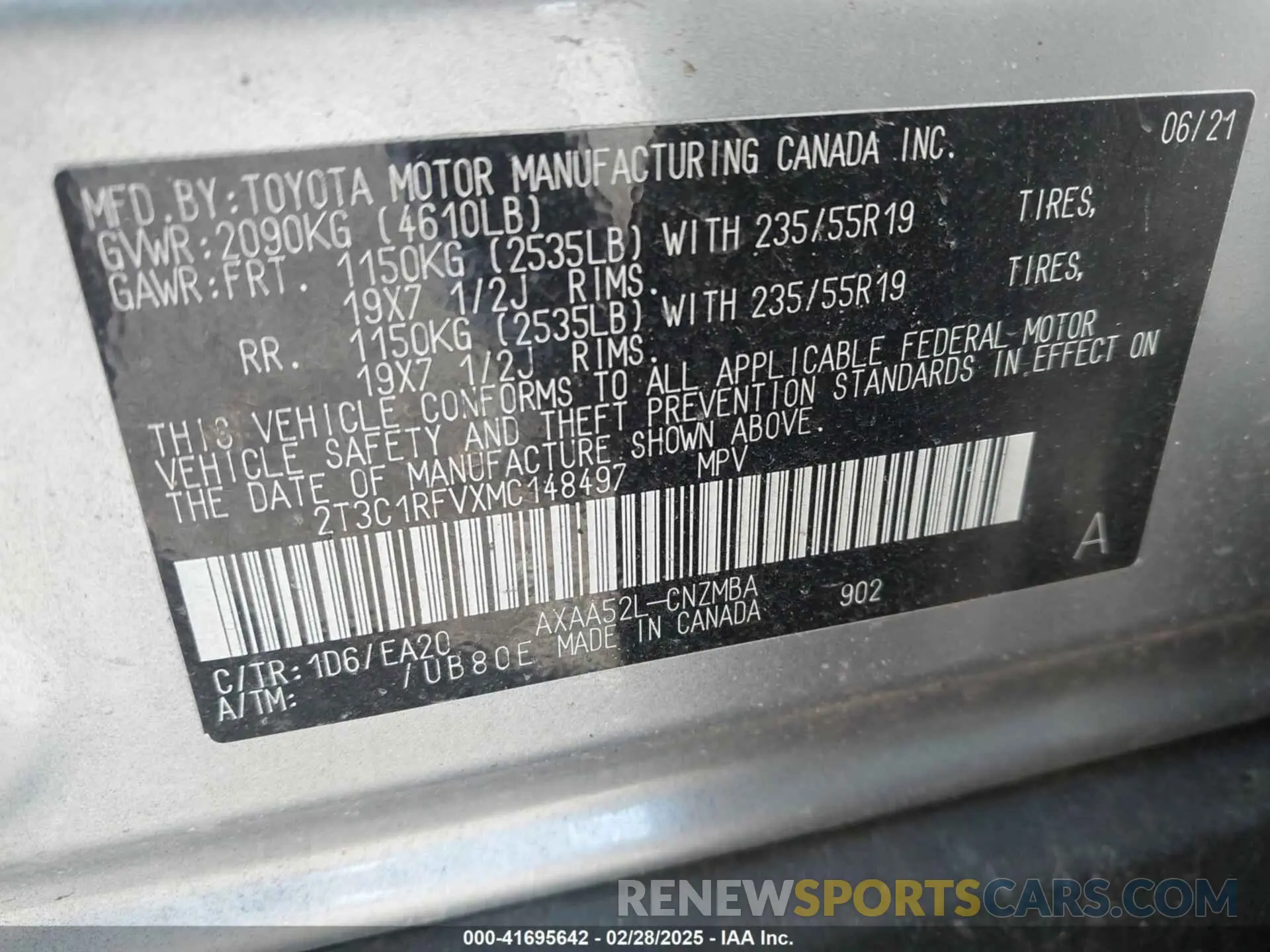 9 Photograph of a damaged car 2T3C1RFVXMC148497 TOYOTA RAV4 2021