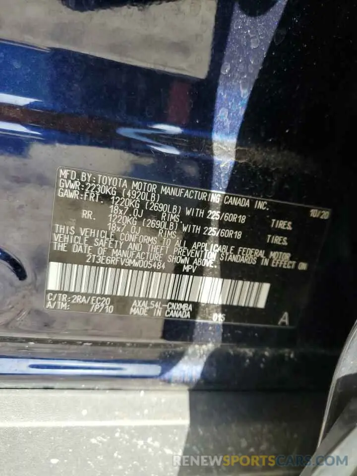 14 Photograph of a damaged car 2T3E6RFV9MW005484 TOYOTA RAV4 2021