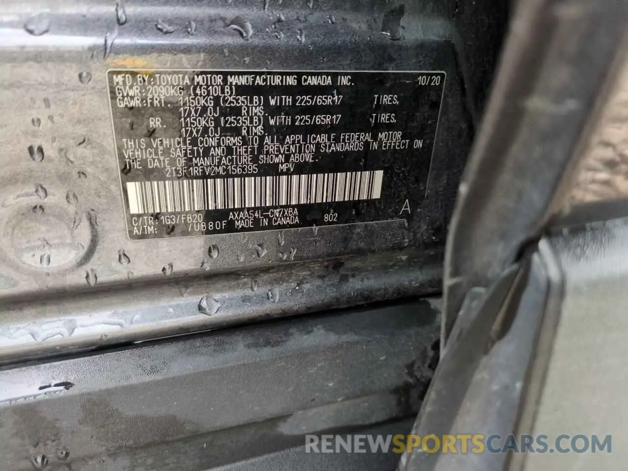 12 Photograph of a damaged car 2T3F1RFV2MC156395 TOYOTA RAV4 2021