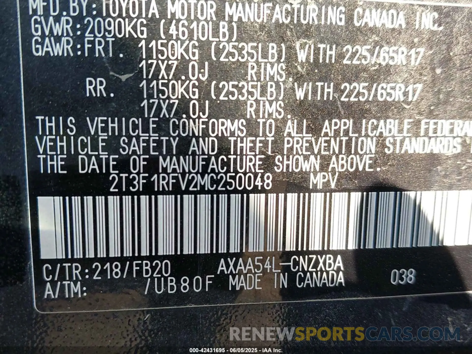 9 Photograph of a damaged car 2T3F1RFV2MC250048 TOYOTA RAV4 2021