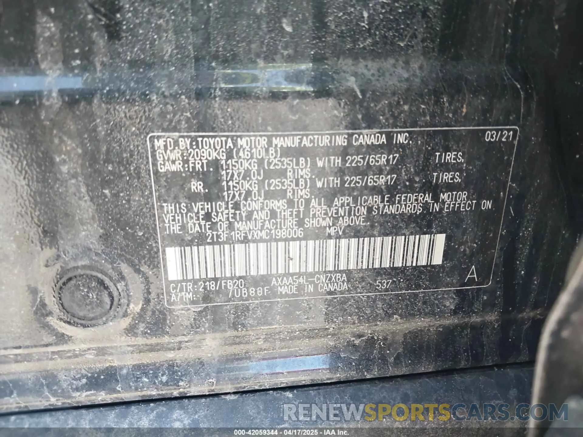 9 Photograph of a damaged car 2T3F1RFVXMC198006 TOYOTA RAV4 2021