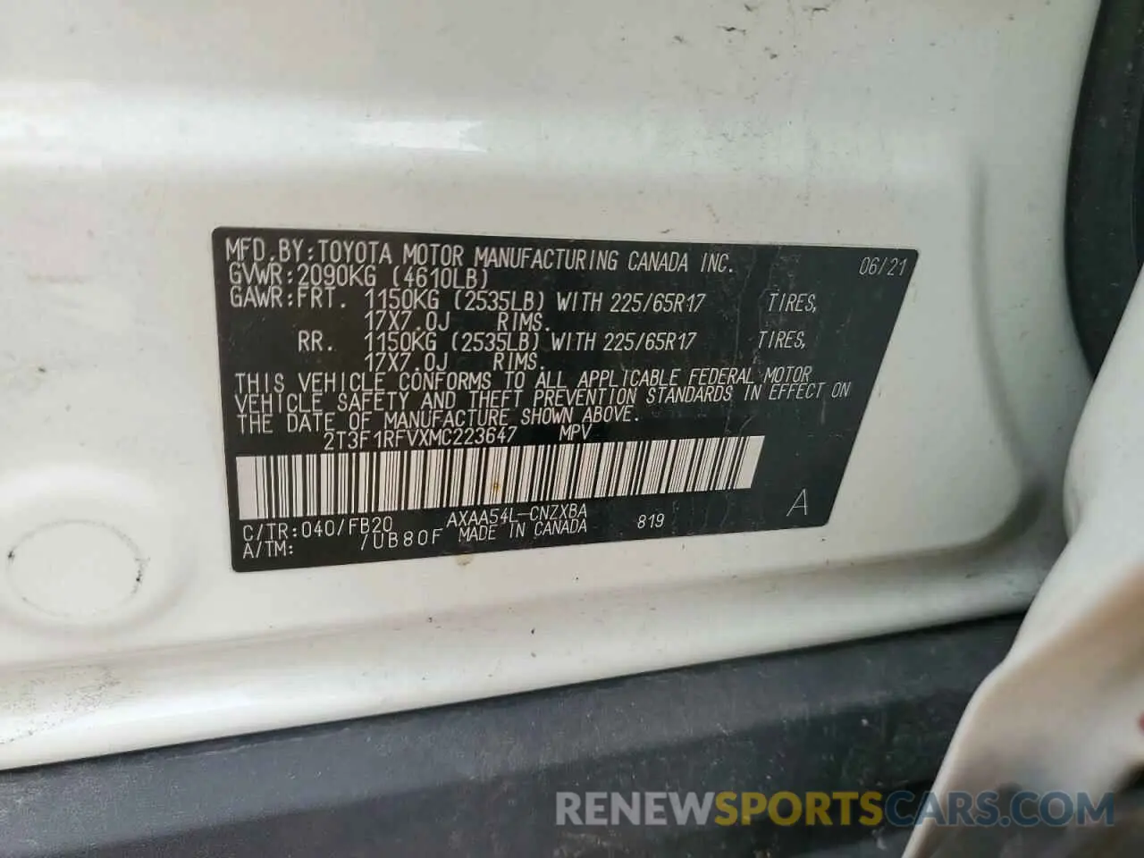 14 Photograph of a damaged car 2T3F1RFVXMC223647 TOYOTA RAV4 2021