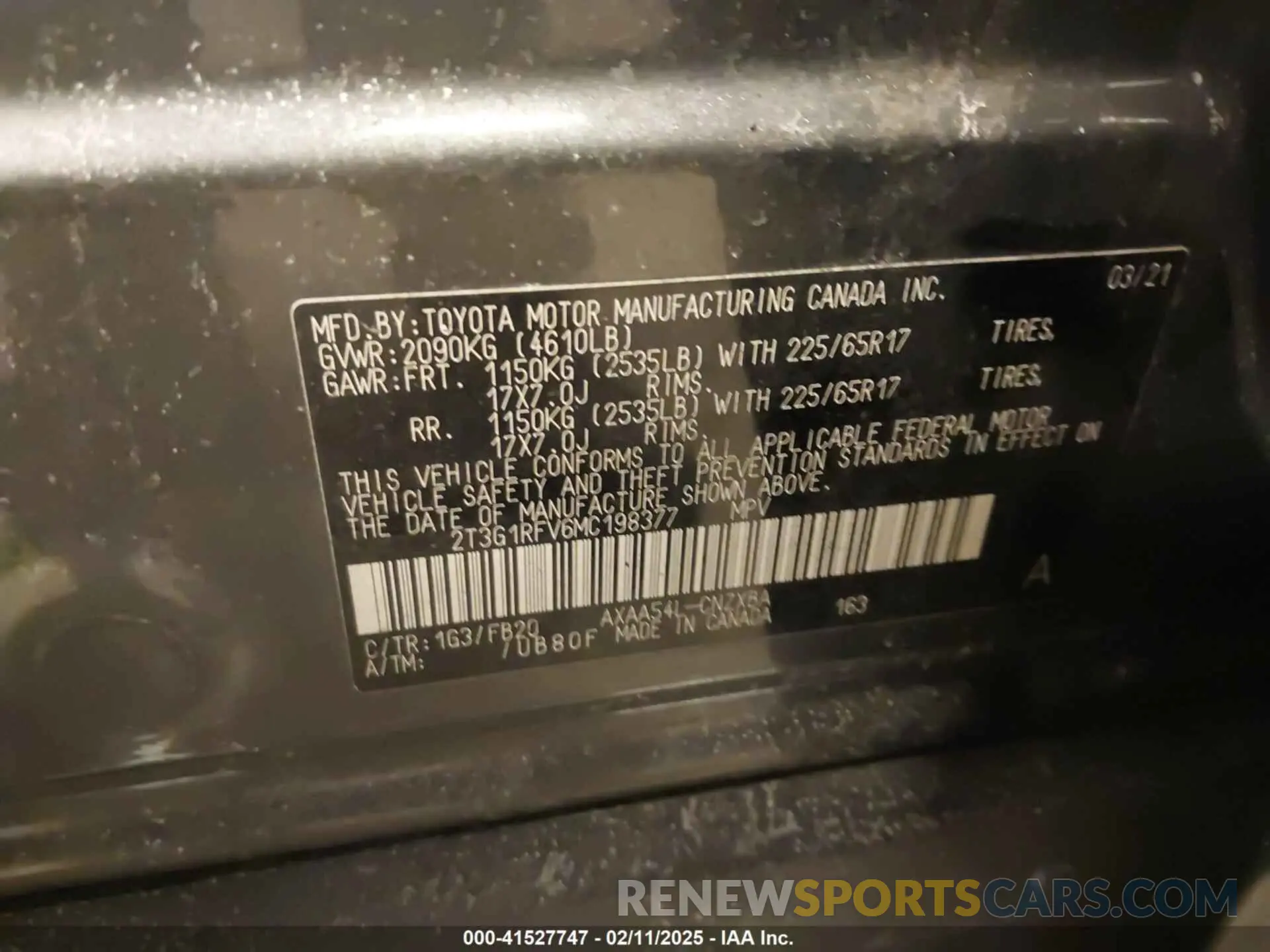 9 Photograph of a damaged car 2T3G1RFV6MC198377 TOYOTA RAV4 2021
