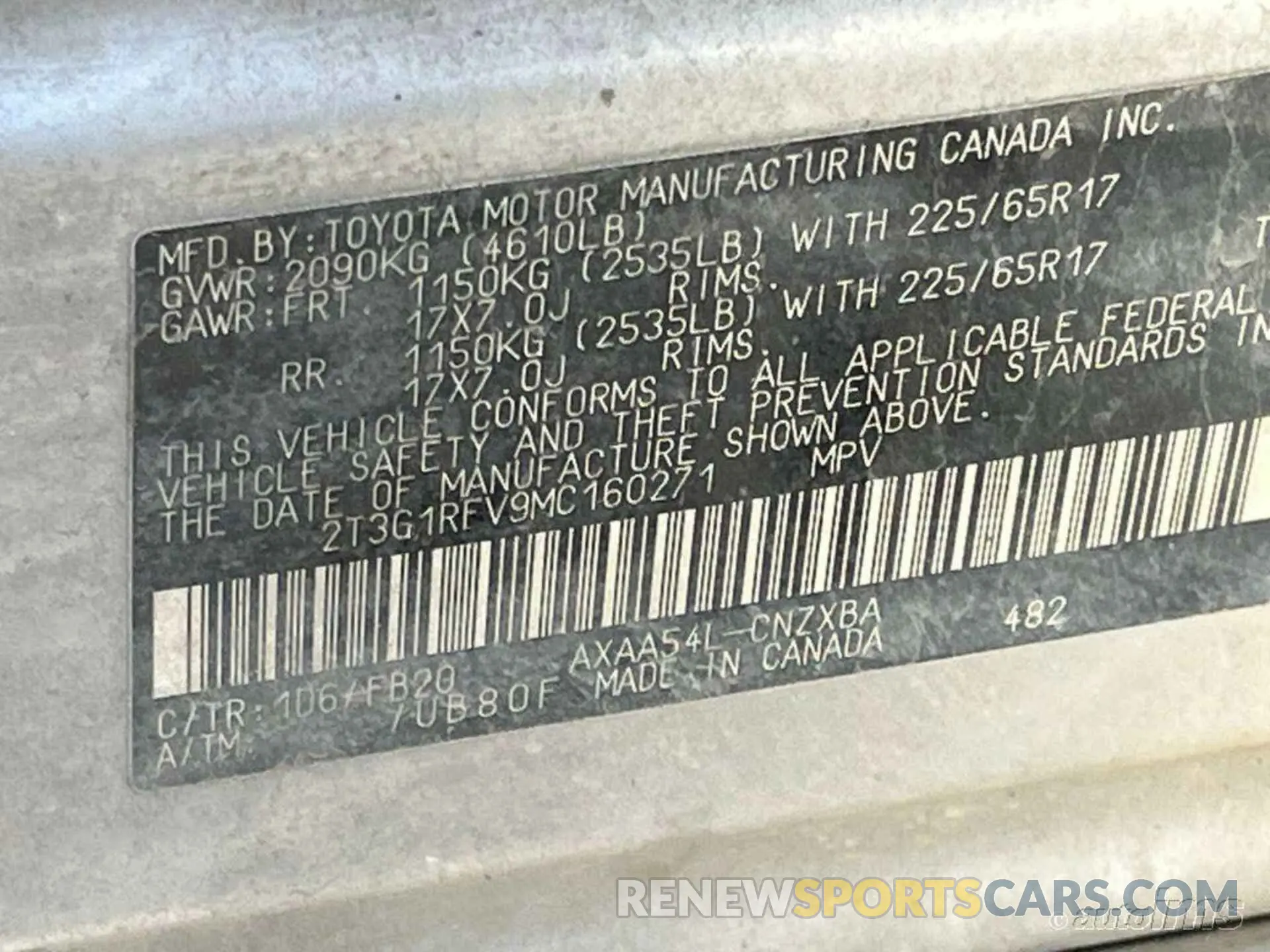 11 Photograph of a damaged car 2T3G1RFV9MC160271 TOYOTA RAV4 2021
