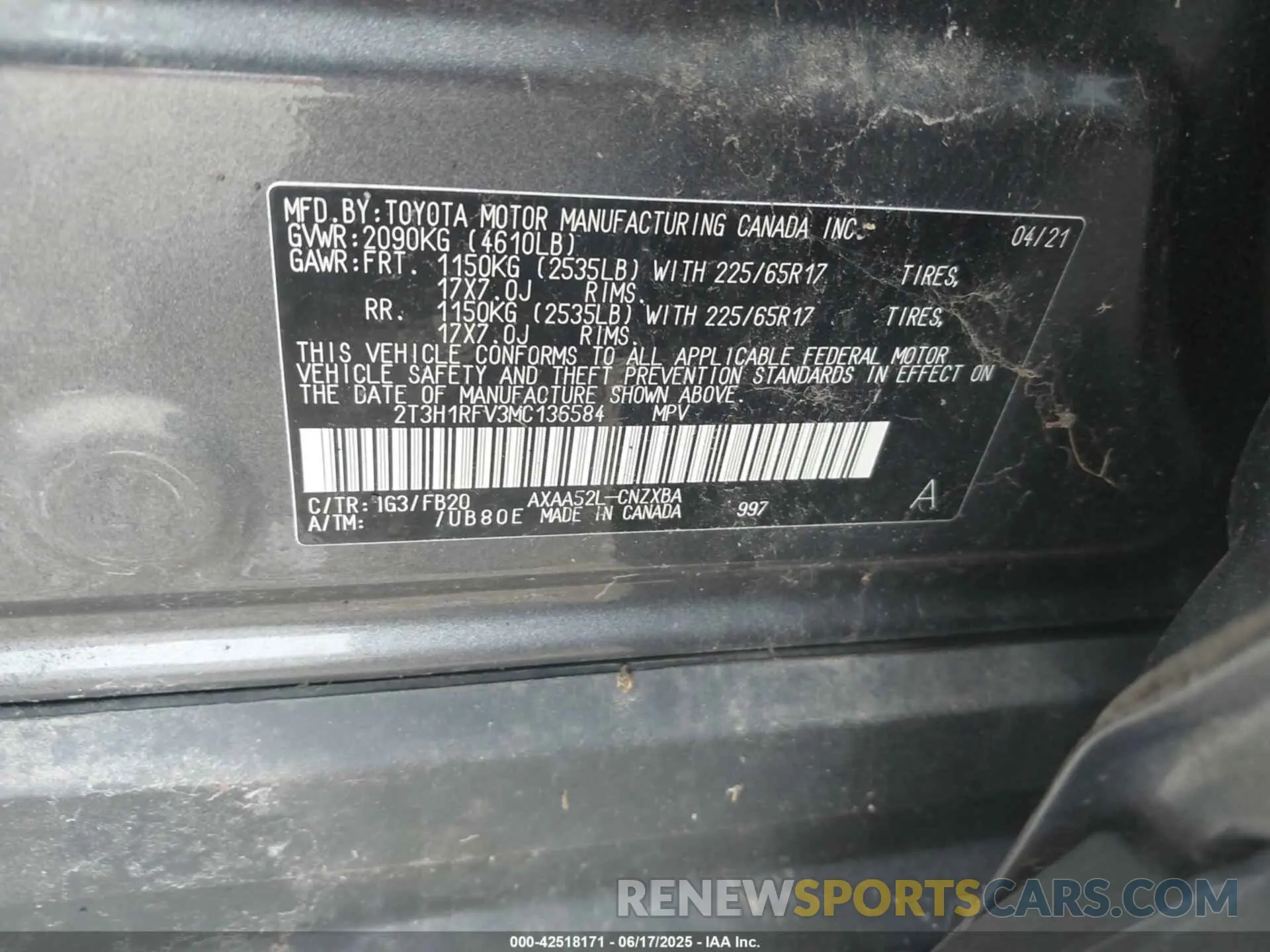 9 Photograph of a damaged car 2T3H1RFV3MC136584 TOYOTA RAV4 2021