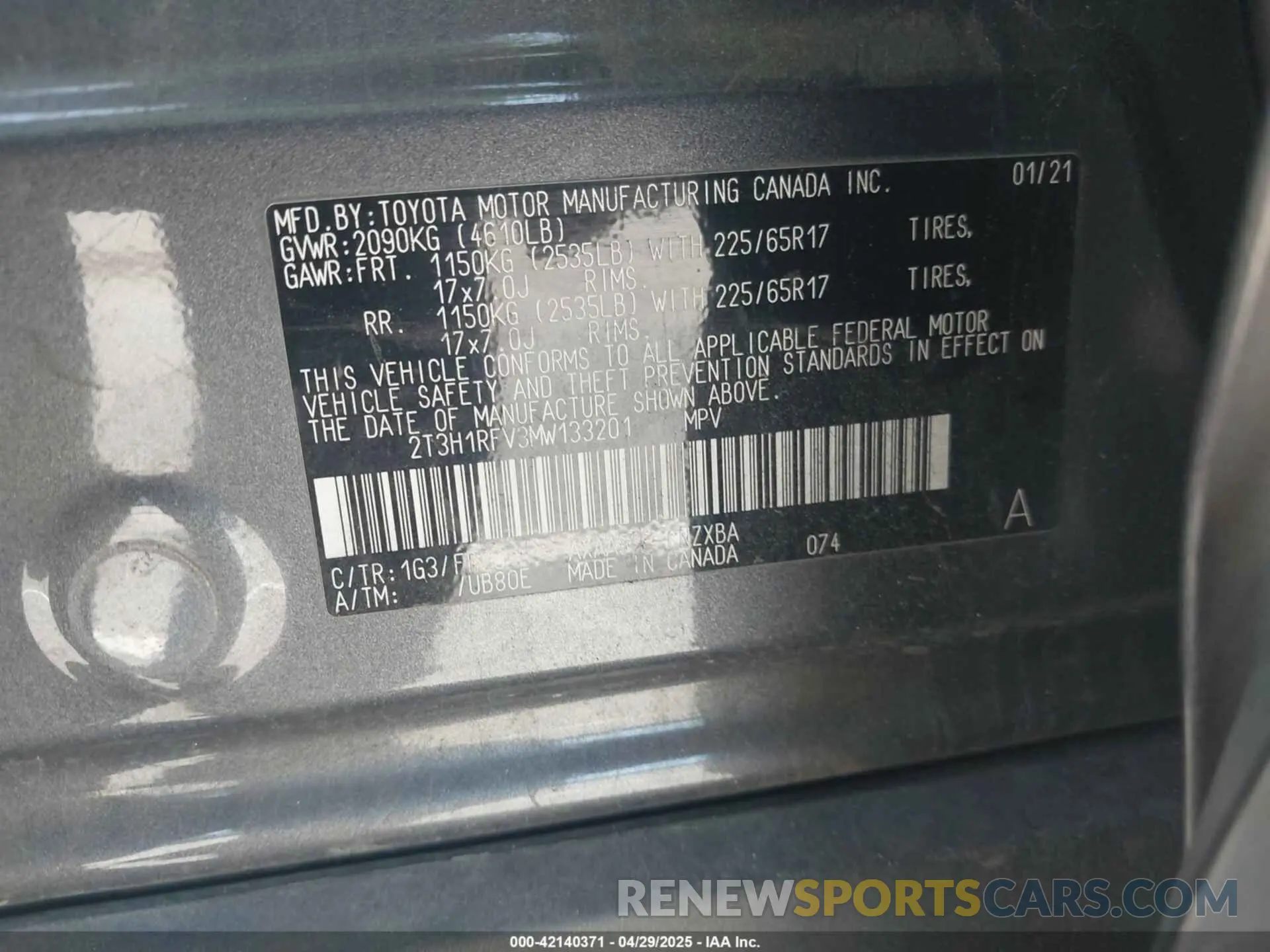 9 Photograph of a damaged car 2T3H1RFV3MW133201 TOYOTA RAV4 2021