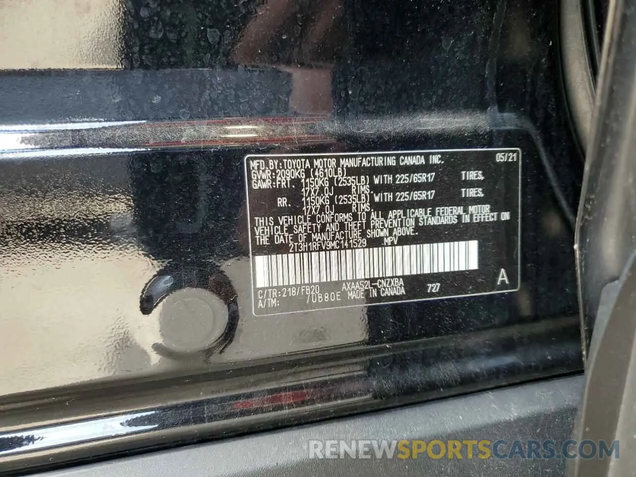 13 Photograph of a damaged car 2T3H1RFV9MC141529 TOYOTA RAV4 2021