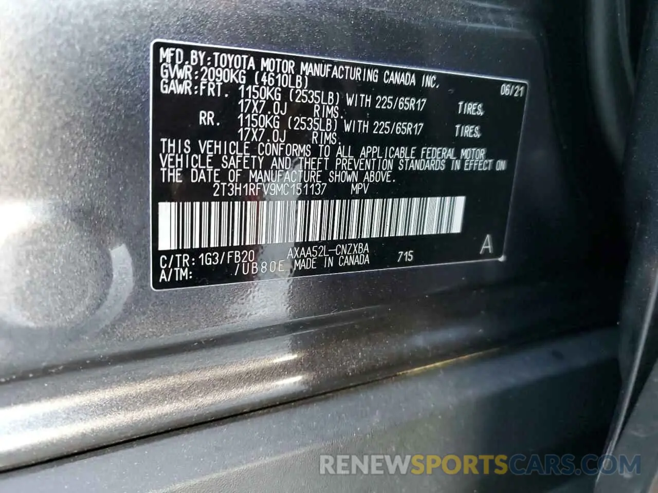 15 Photograph of a damaged car 2T3H1RFV9MC151137 TOYOTA RAV4 2021