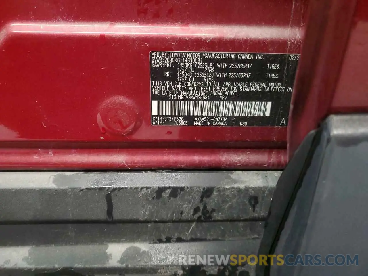 13 Photograph of a damaged car 2T3H1RFV9MW136684 TOYOTA RAV4 2021