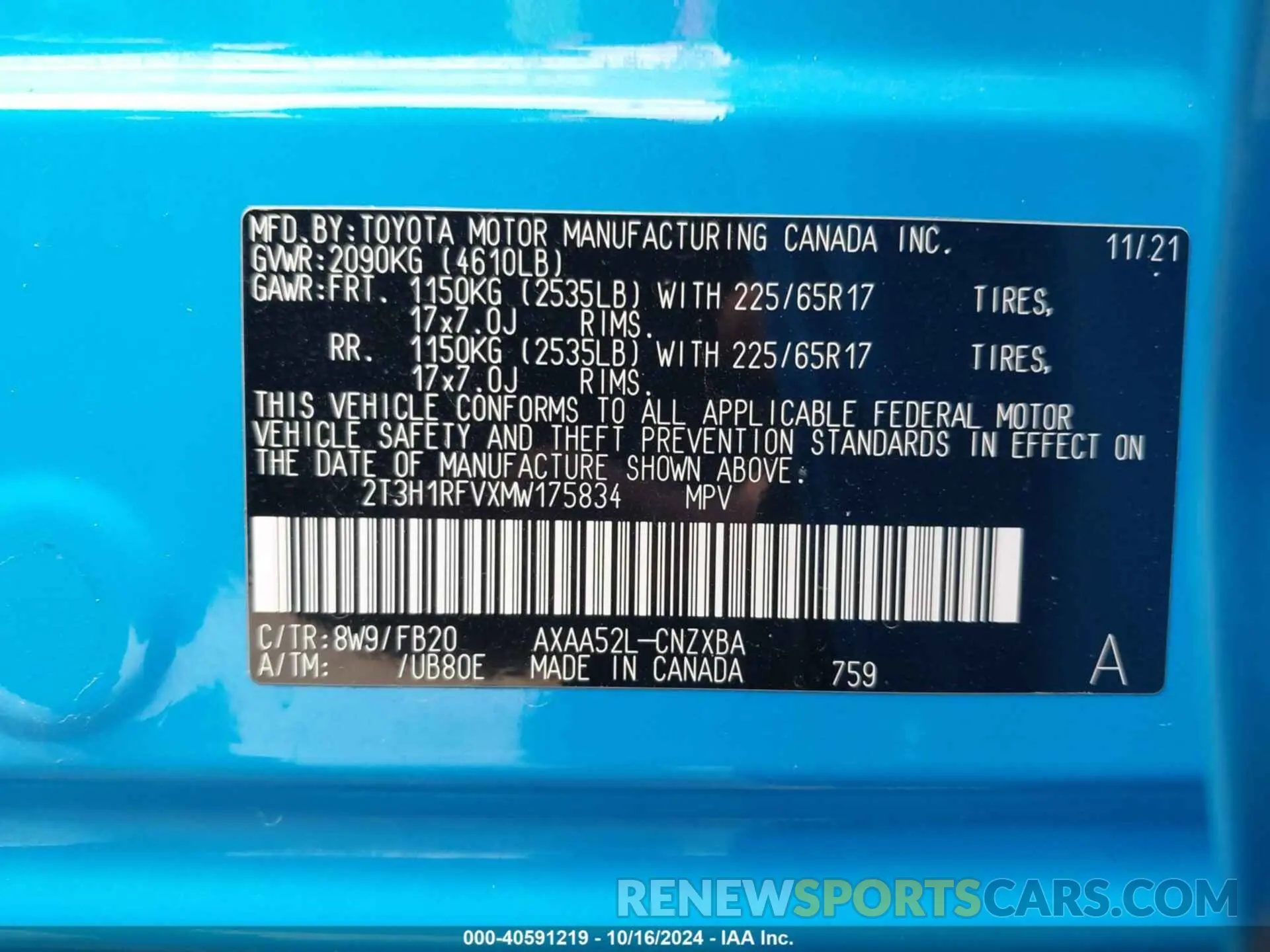 9 Photograph of a damaged car 2T3H1RFVXMW175834 TOYOTA RAV4 2021