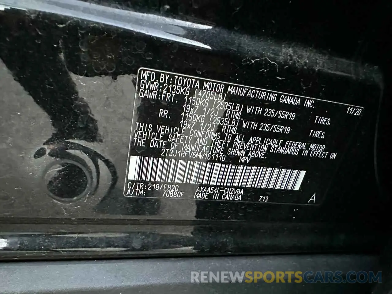 10 Photograph of a damaged car 2T3J1RFV6MW161110 TOYOTA RAV4 2021