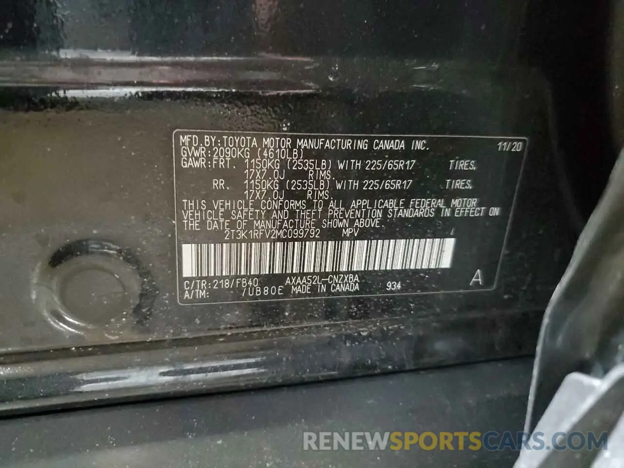 13 Photograph of a damaged car 2T3K1RFV2MC099792 TOYOTA RAV4 2021