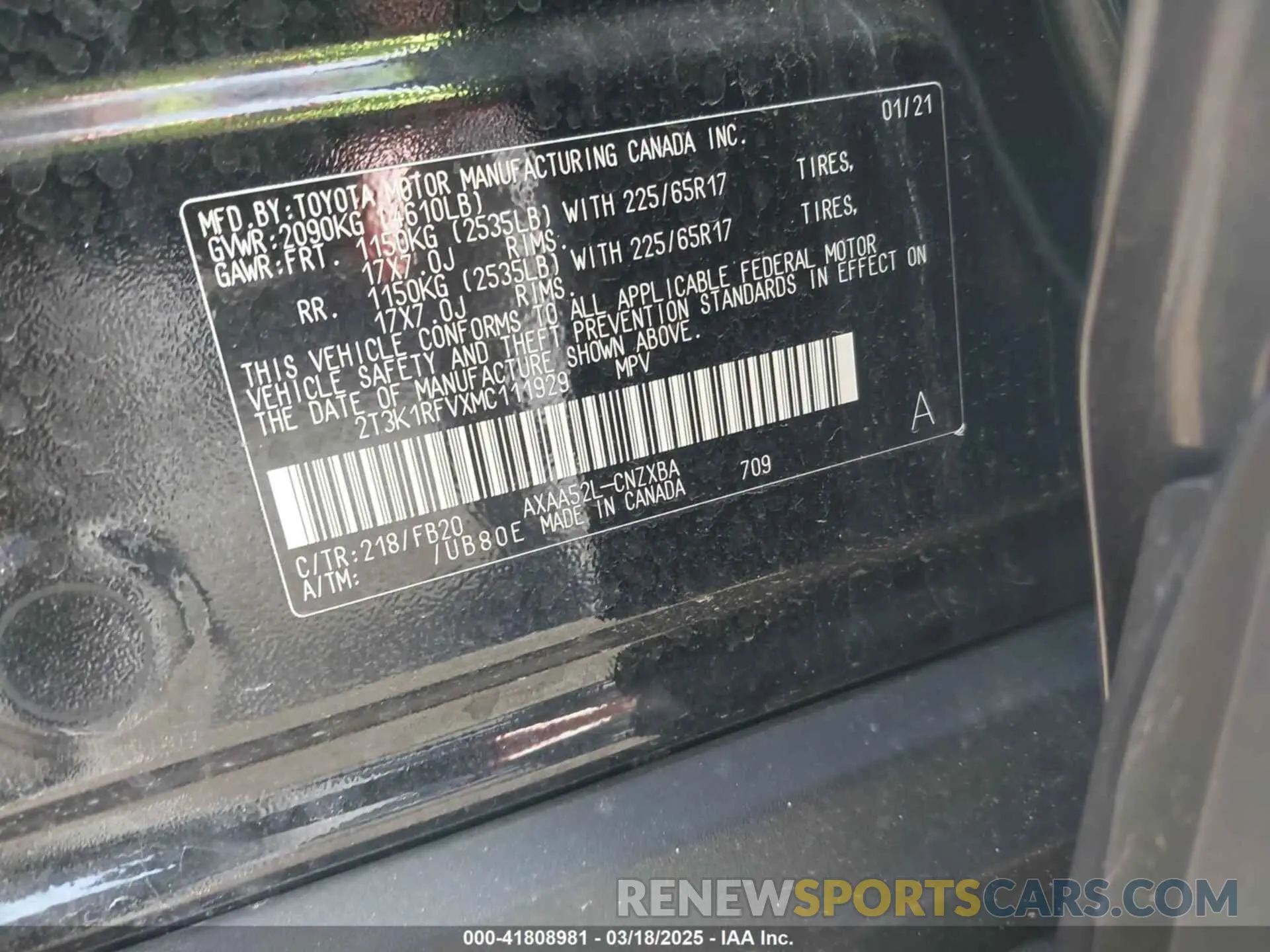 9 Photograph of a damaged car 2T3K1RFVXMC111929 TOYOTA RAV4 2021