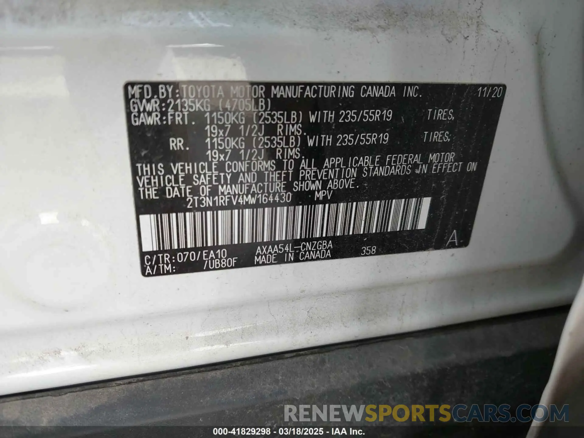 9 Photograph of a damaged car 2T3N1RFV4MW164430 TOYOTA RAV4 2021