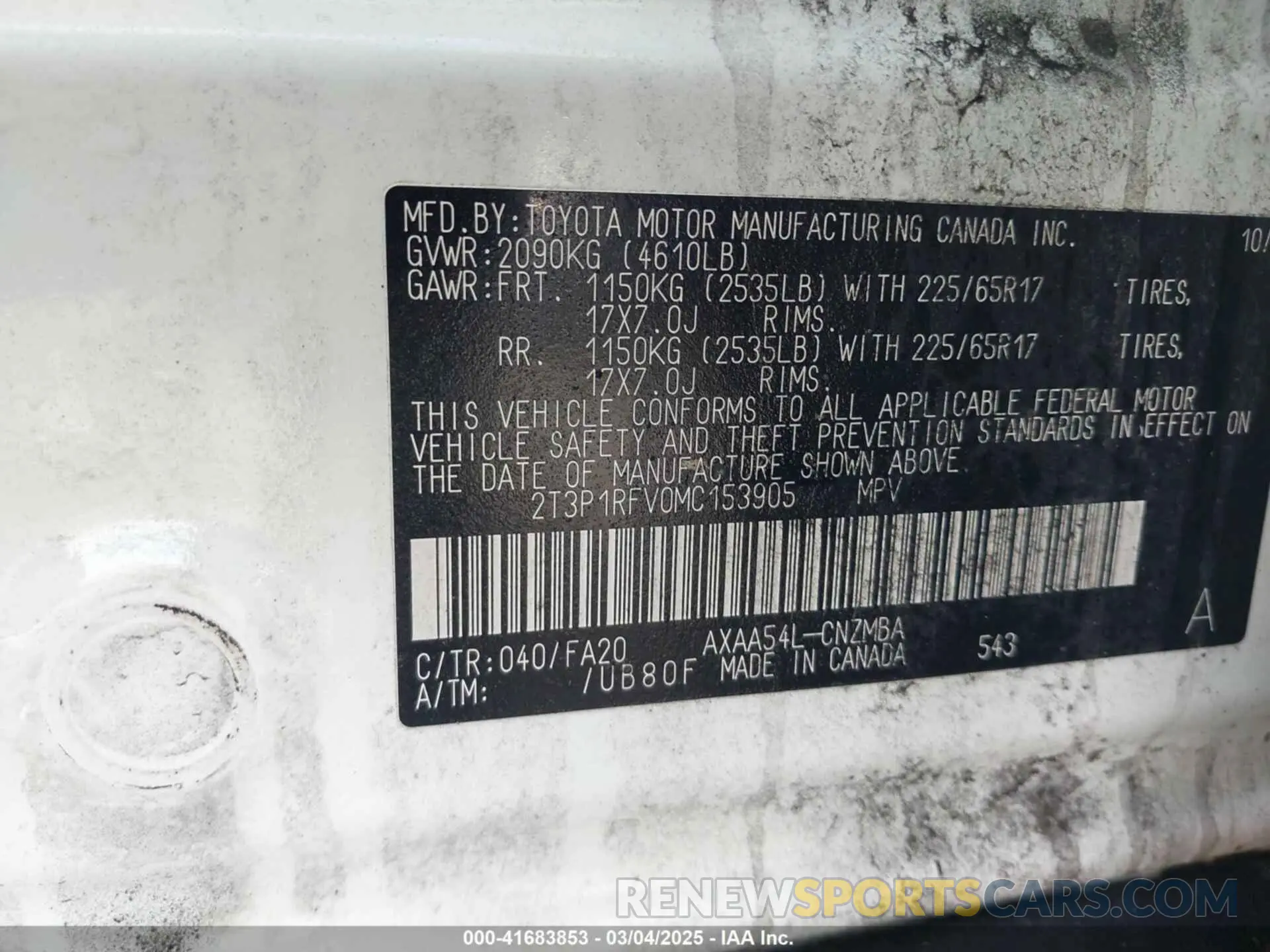9 Photograph of a damaged car 2T3P1RFV0MC153905 TOYOTA RAV4 2021