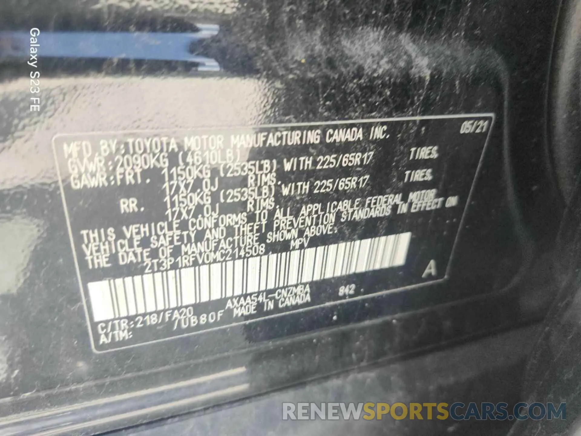 9 Photograph of a damaged car 2T3P1RFV0MC214508 TOYOTA RAV4 2021
