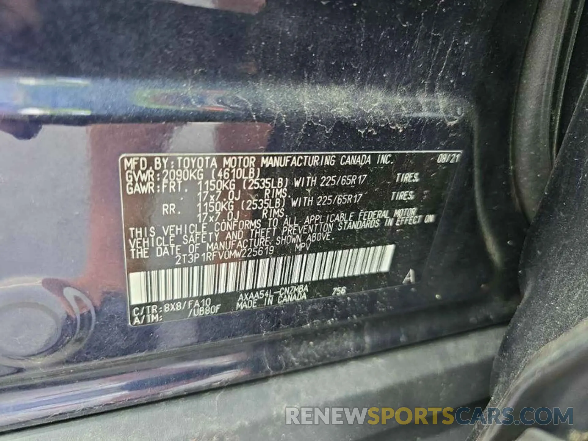 20 Photograph of a damaged car 2T3P1RFV0MW225619 TOYOTA RAV4 2021