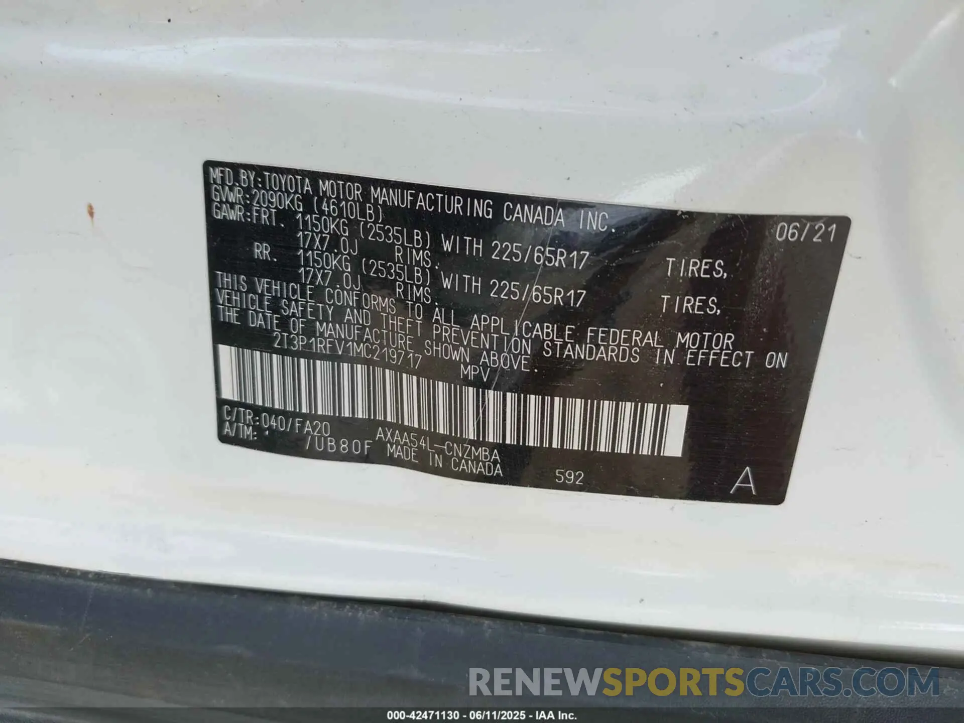 9 Photograph of a damaged car 2T3P1RFV1MC219717 TOYOTA RAV4 2021