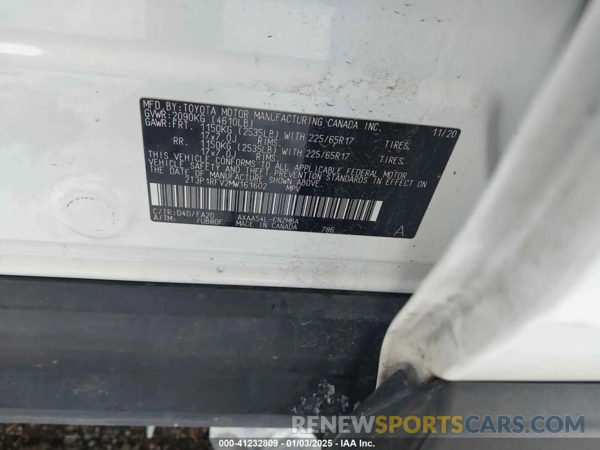 9 Photograph of a damaged car 2T3P1RFV2MW161602 TOYOTA RAV4 2021