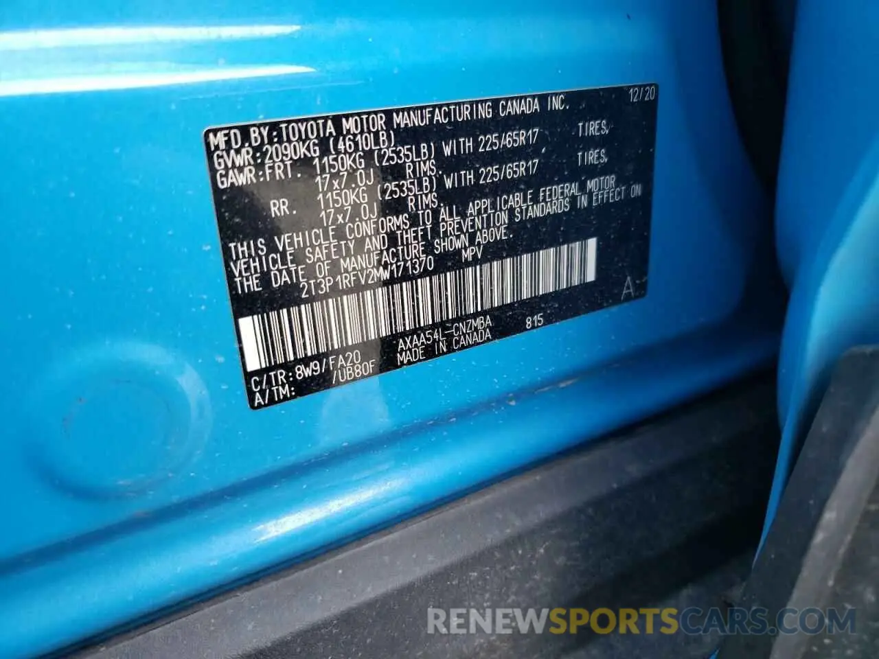 13 Photograph of a damaged car 2T3P1RFV2MW171370 TOYOTA RAV4 2021