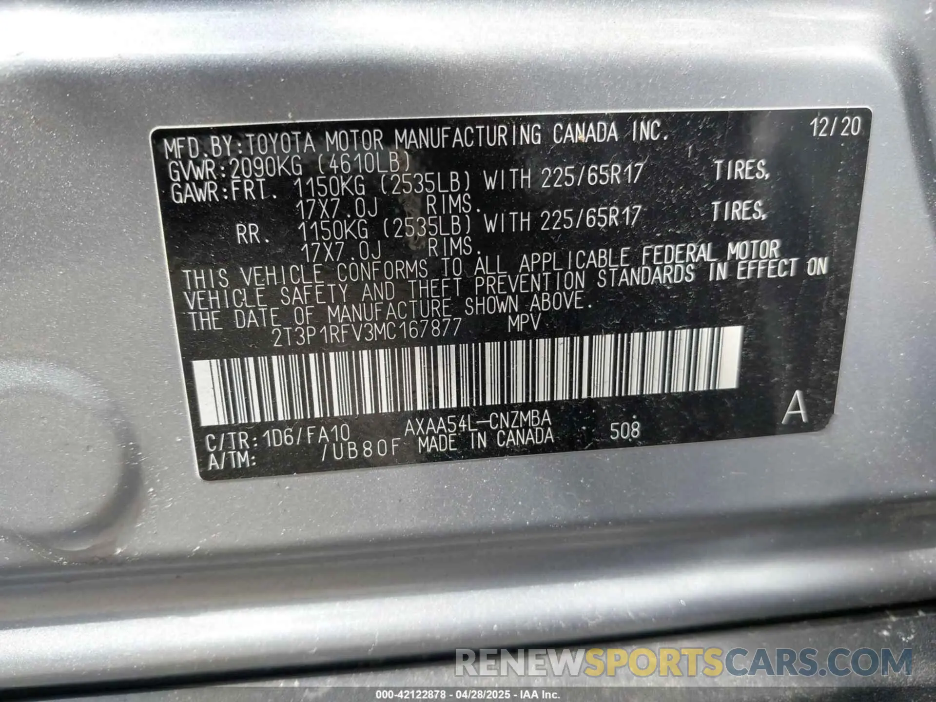 9 Photograph of a damaged car 2T3P1RFV3MC167877 TOYOTA RAV4 2021