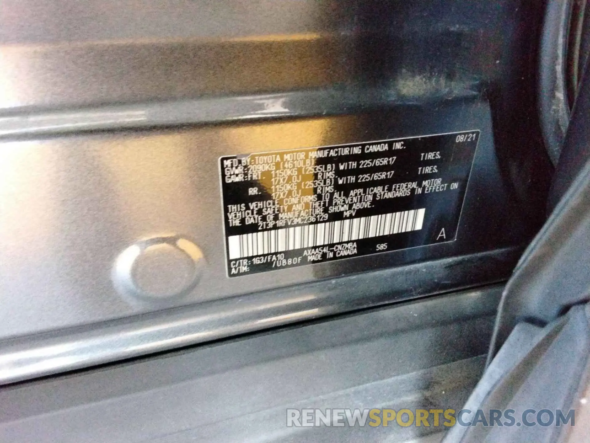 7 Photograph of a damaged car 2T3P1RFV3MC236129 TOYOTA RAV4 2021