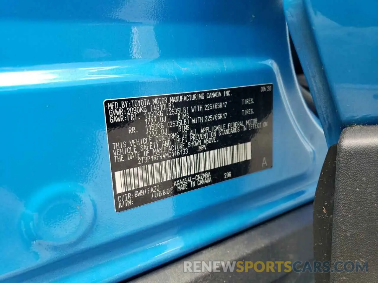 13 Photograph of a damaged car 2T3P1RFV4MC146133 TOYOTA RAV4 2021