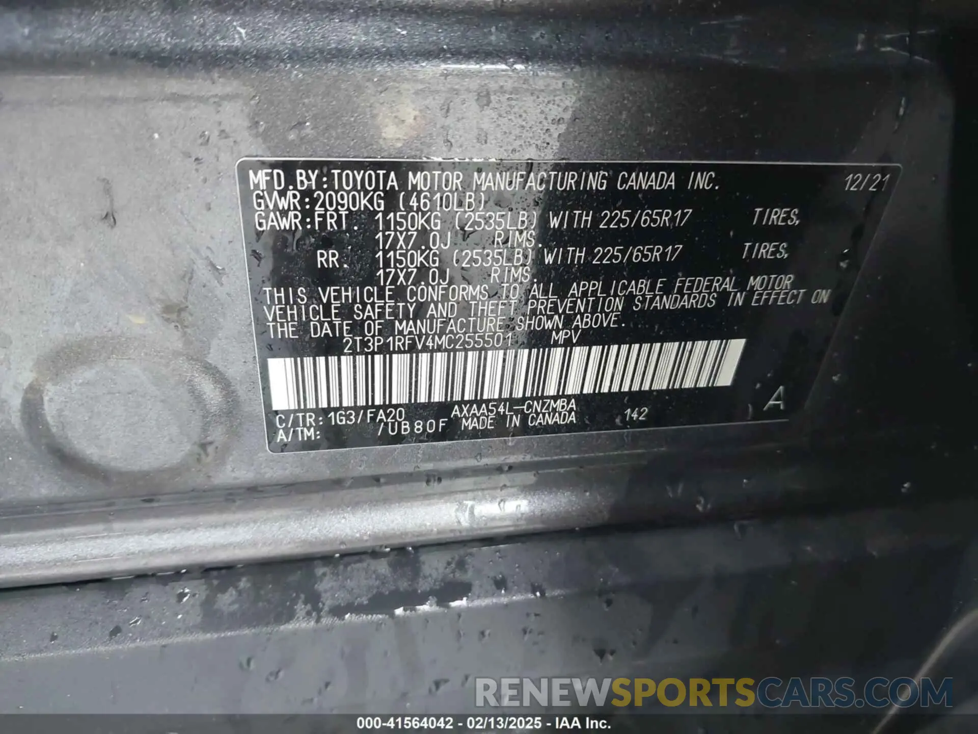 9 Photograph of a damaged car 2T3P1RFV4MC255501 TOYOTA RAV4 2021