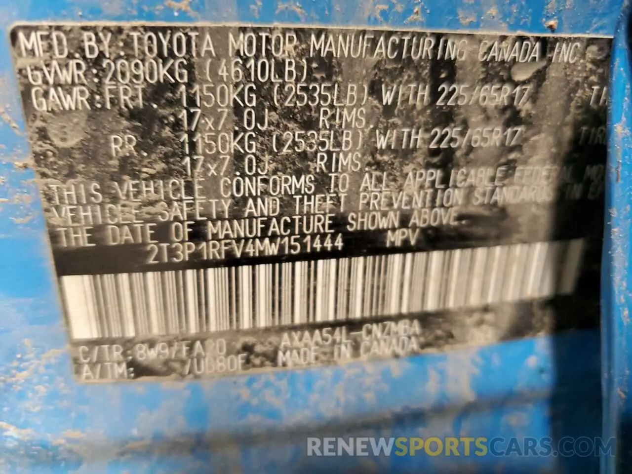 15 Photograph of a damaged car 2T3P1RFV4MW151444 TOYOTA RAV4 2021