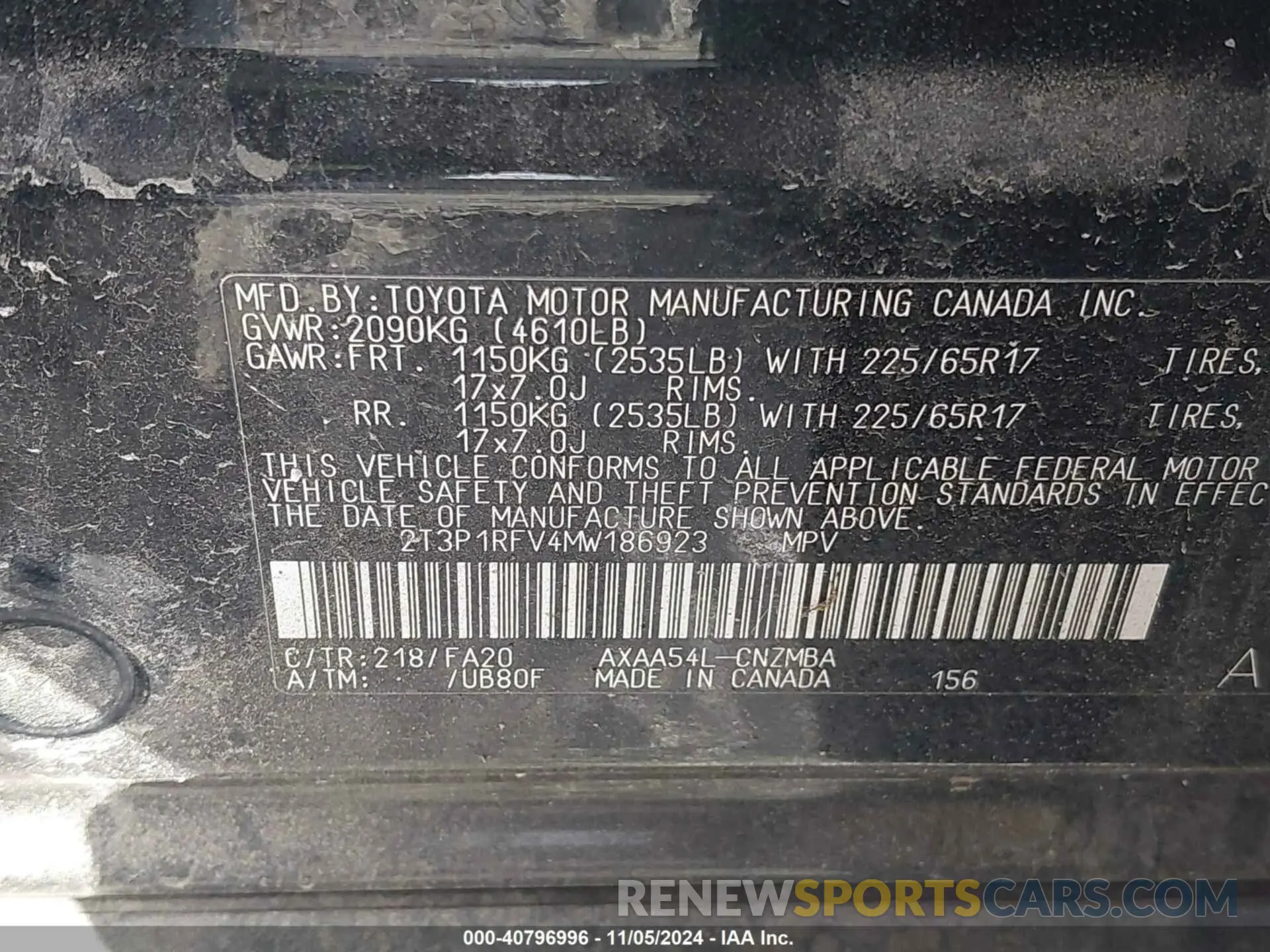 9 Photograph of a damaged car 2T3P1RFV4MW186923 TOYOTA RAV4 2021
