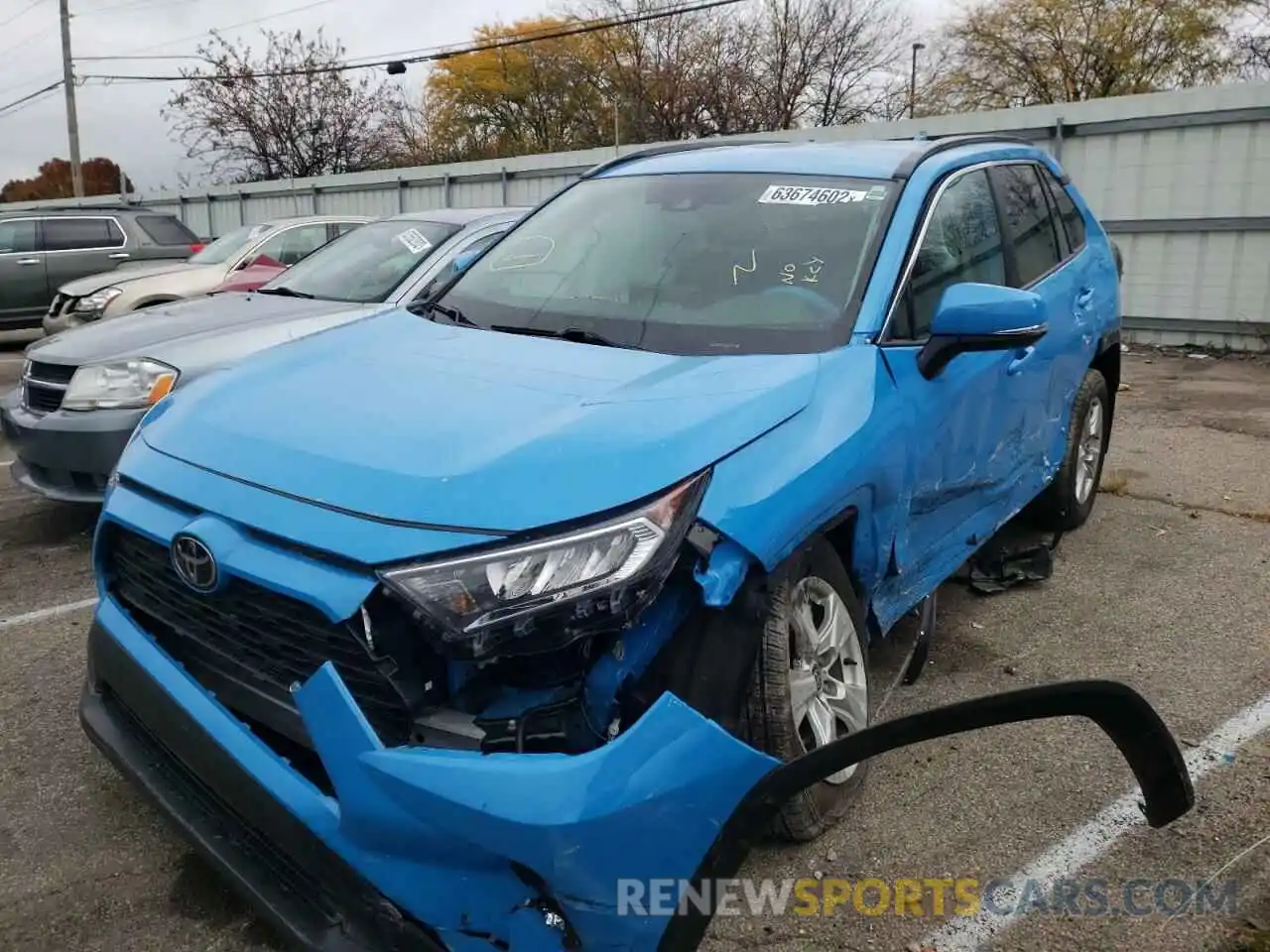 2 Photograph of a damaged car 2T3P1RFV4MW212758 TOYOTA RAV4 2021