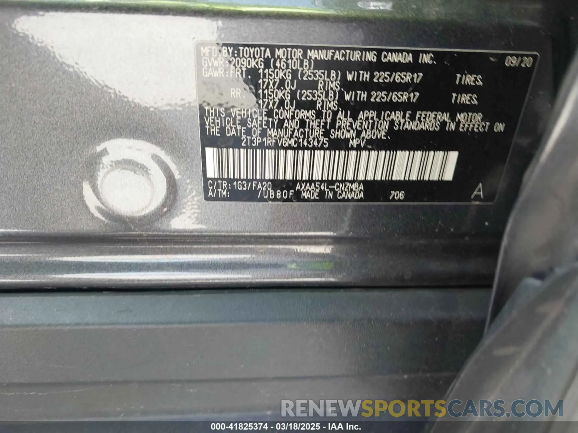9 Photograph of a damaged car 2T3P1RFV6MC143475 TOYOTA RAV4 2021