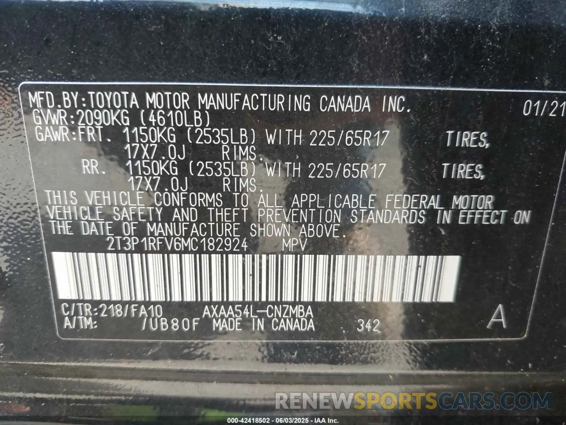 9 Photograph of a damaged car 2T3P1RFV6MC182924 TOYOTA RAV4 2021