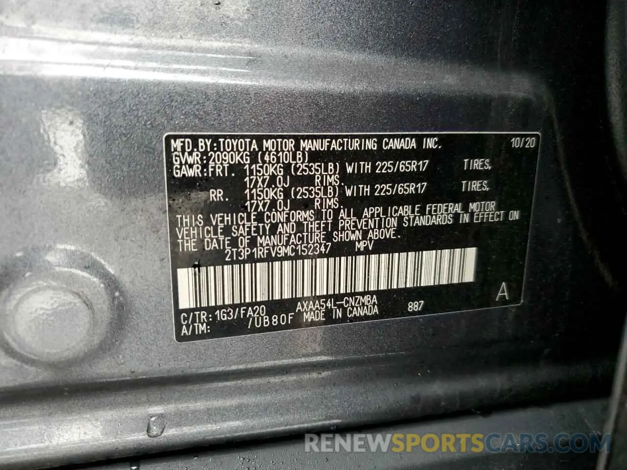 13 Photograph of a damaged car 2T3P1RFV9MC152347 TOYOTA RAV4 2021