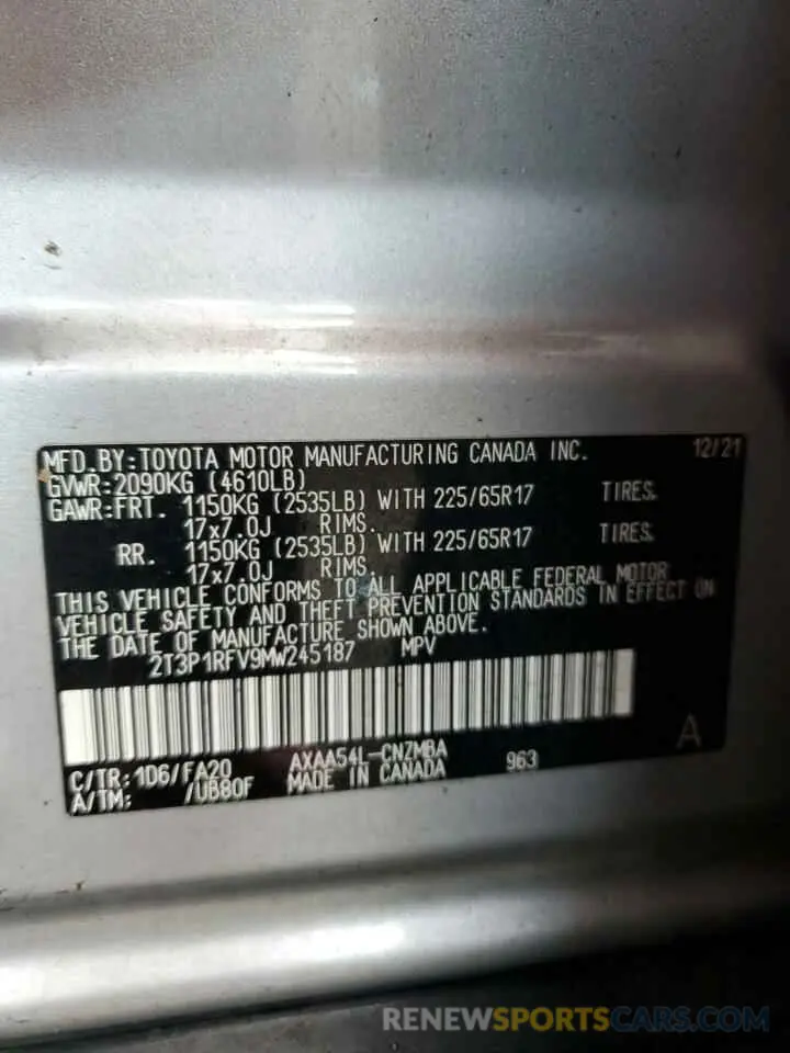 15 Photograph of a damaged car 2T3P1RFV9MW245187 TOYOTA RAV4 2021