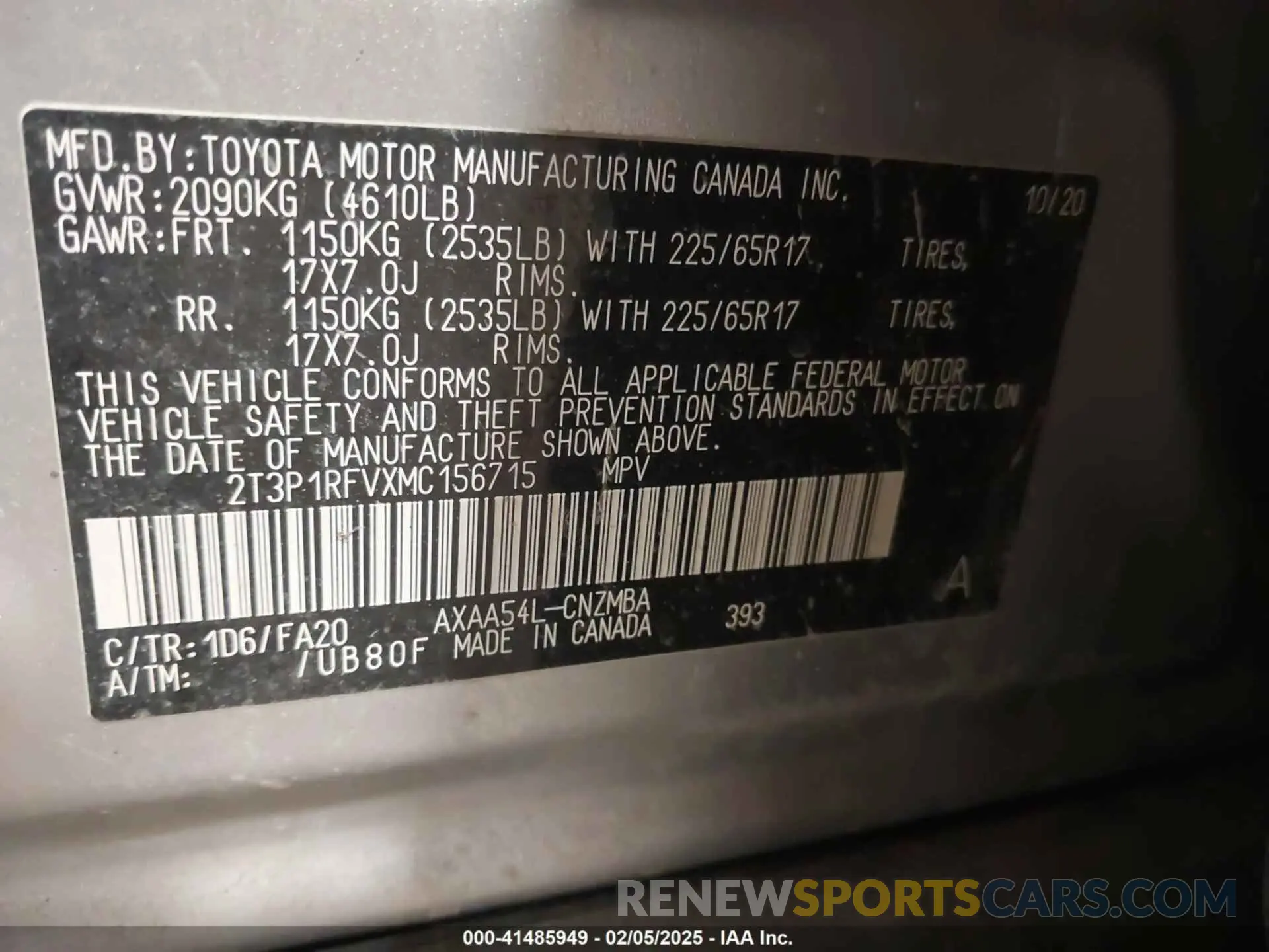9 Photograph of a damaged car 2T3P1RFVXMC156715 TOYOTA RAV4 2021