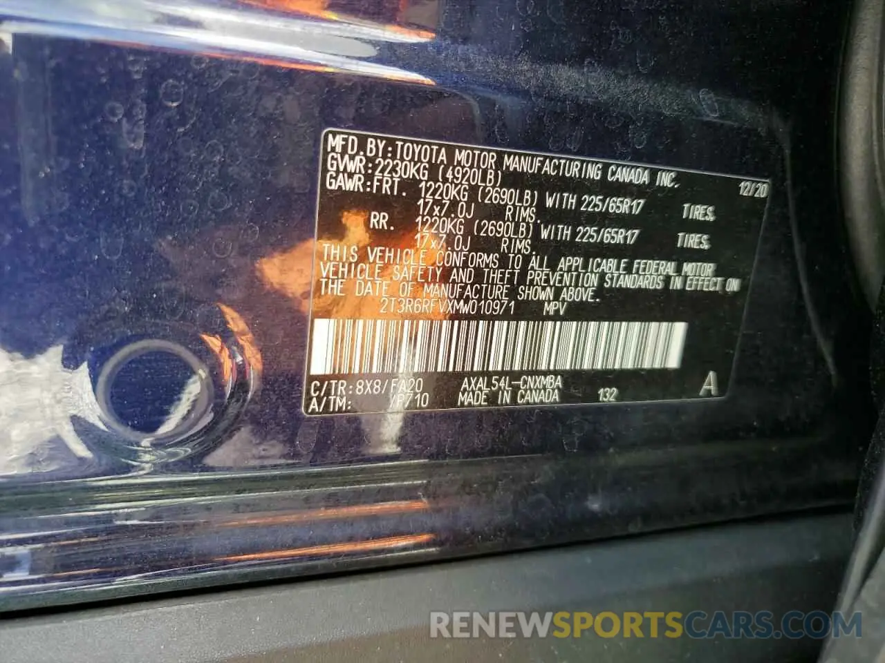 14 Photograph of a damaged car 2T3R6RFVXMW010971 TOYOTA RAV4 2021