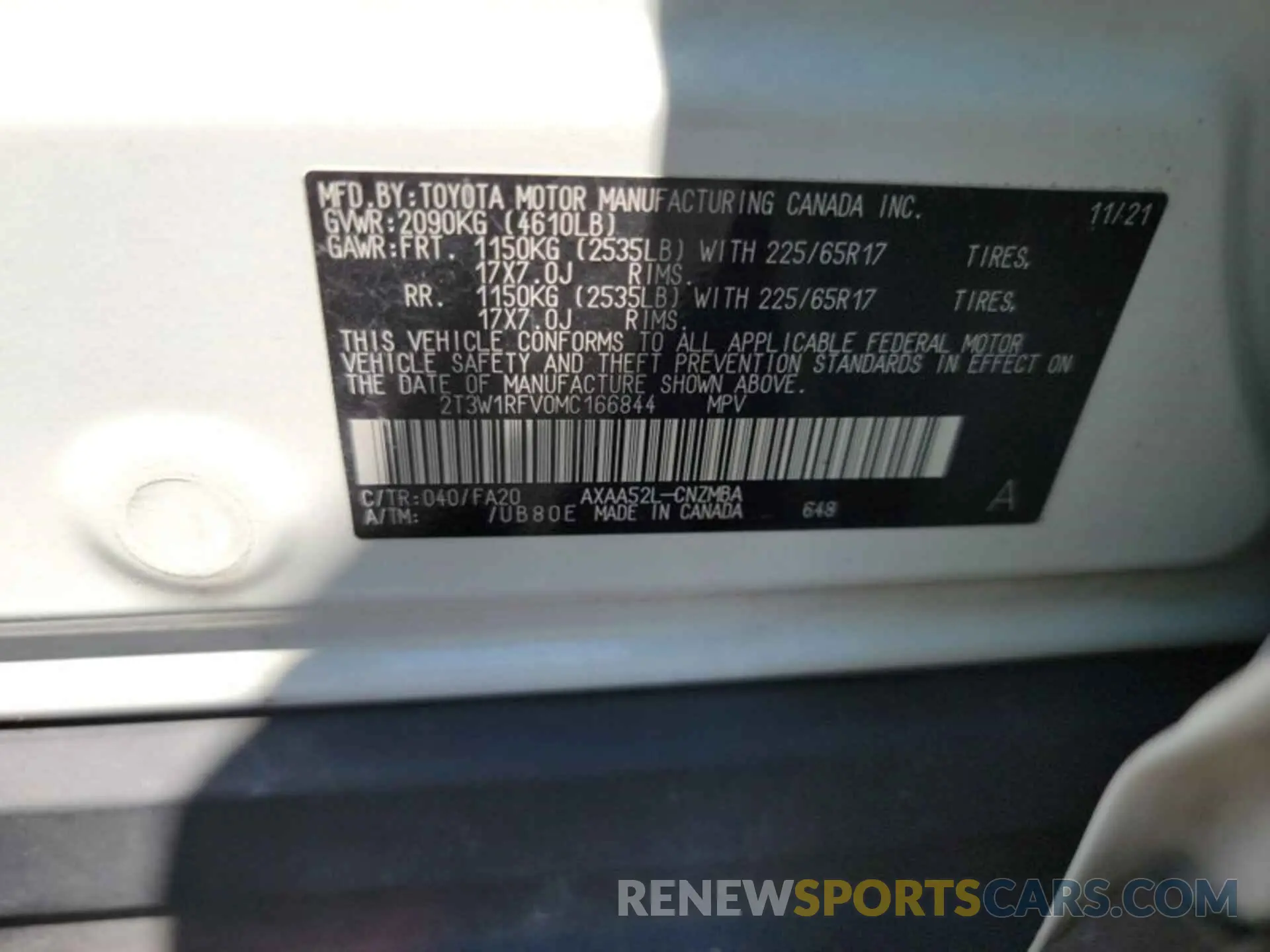 22 Photograph of a damaged car 2T3W1RFV0MC166844 TOYOTA RAV4 2021