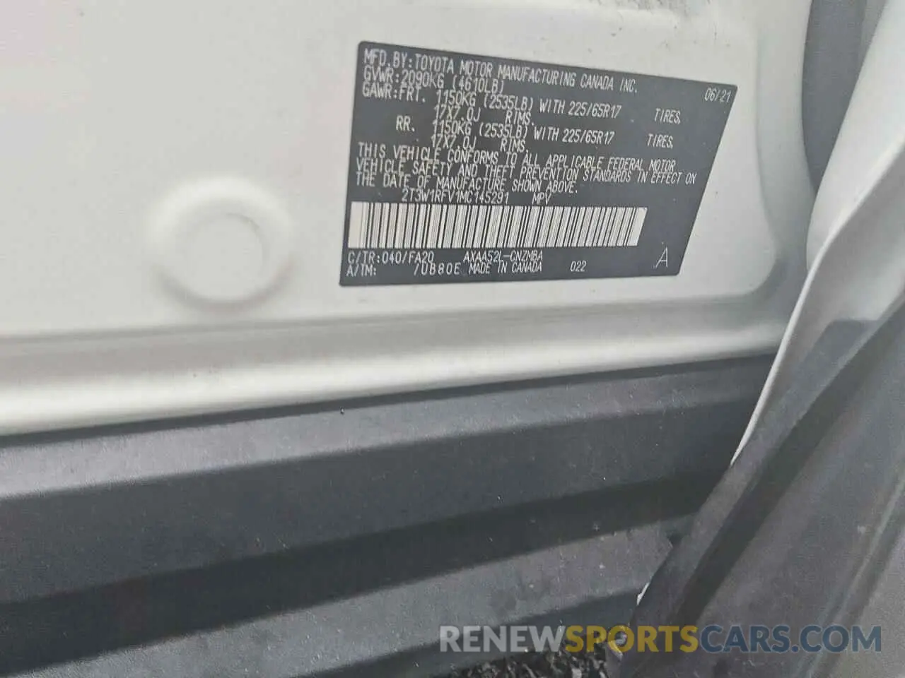 13 Photograph of a damaged car 2T3W1RFV1MC145291 TOYOTA RAV4 2021