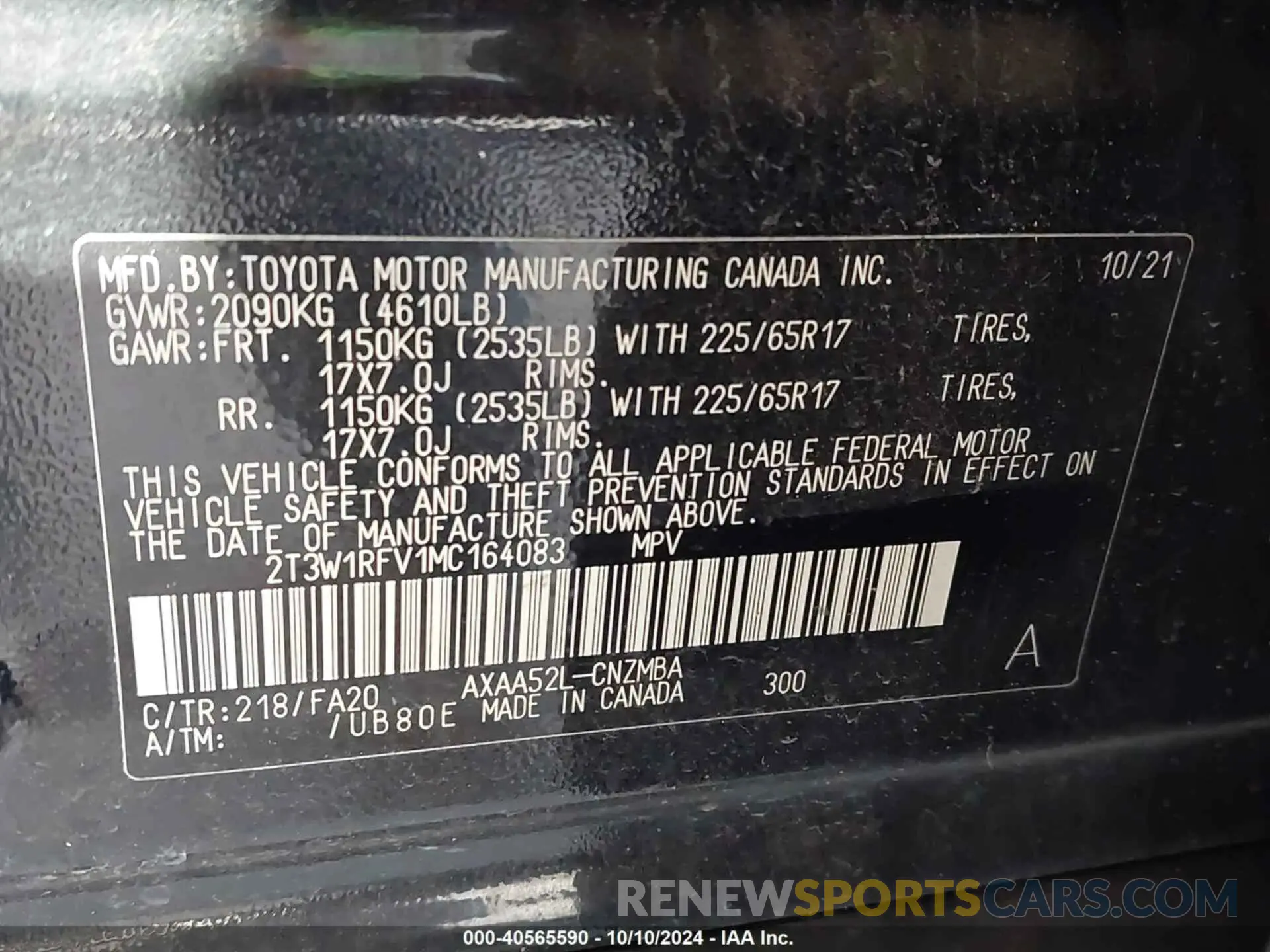 9 Photograph of a damaged car 2T3W1RFV1MC164083 TOYOTA RAV4 2021