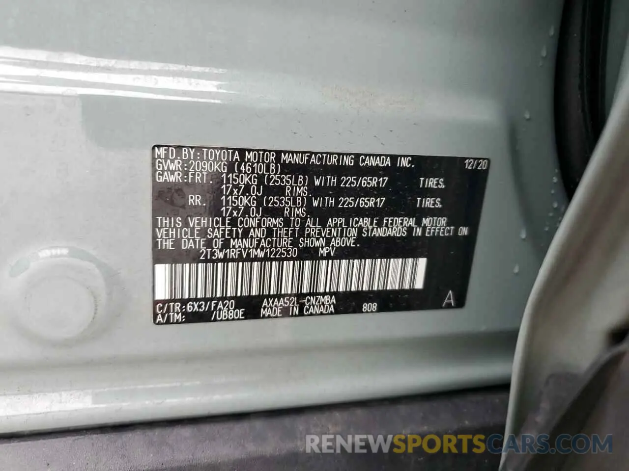 15 Photograph of a damaged car 2T3W1RFV1MW122530 TOYOTA RAV4 2021