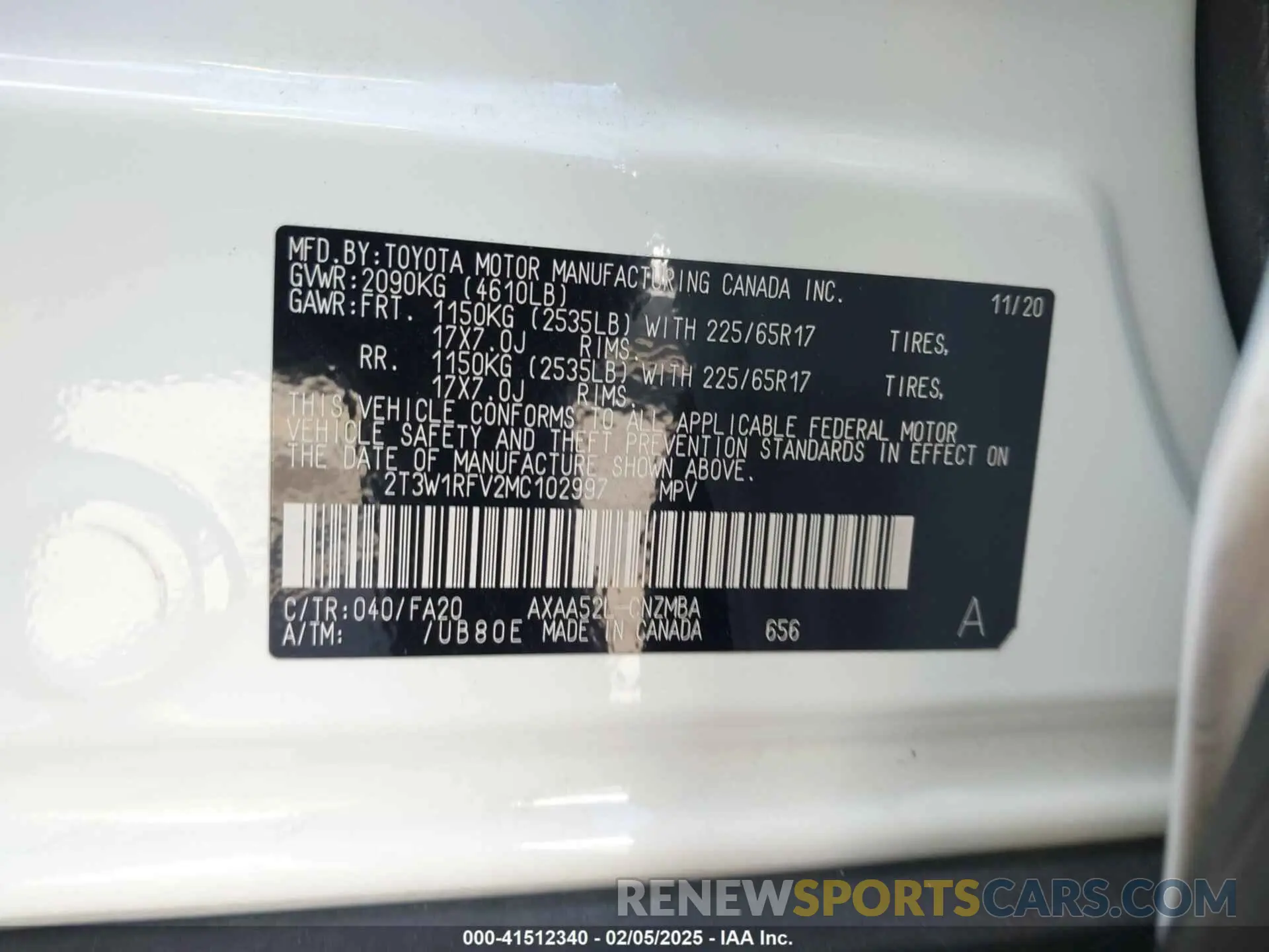 9 Photograph of a damaged car 2T3W1RFV2MC102997 TOYOTA RAV4 2021