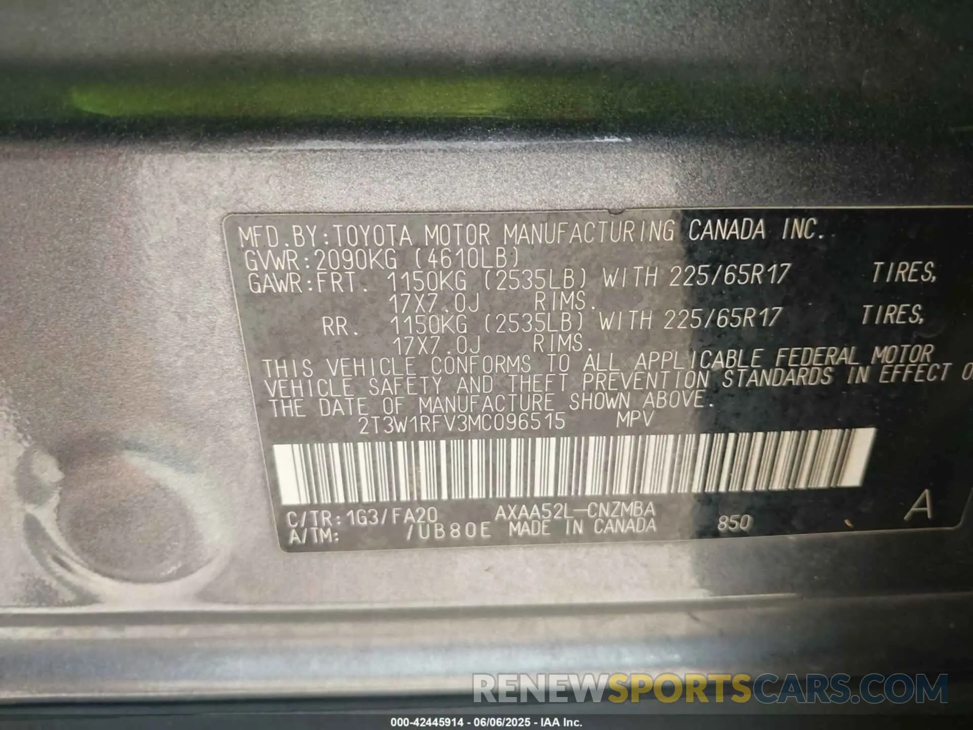 9 Photograph of a damaged car 2T3W1RFV3MC096515 TOYOTA RAV4 2021